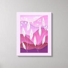 Tinten van Roze Wit Leaf Stretched Canvas Print