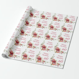 Tinten van Roze Witte Pioen Bloem Gefeliciteerd Cadeaupapier