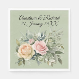 Tinten van Sage Bruiloft Servet