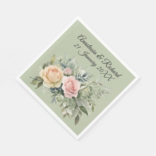 Tinten van Sage Bruiloft Servet (Hoek)