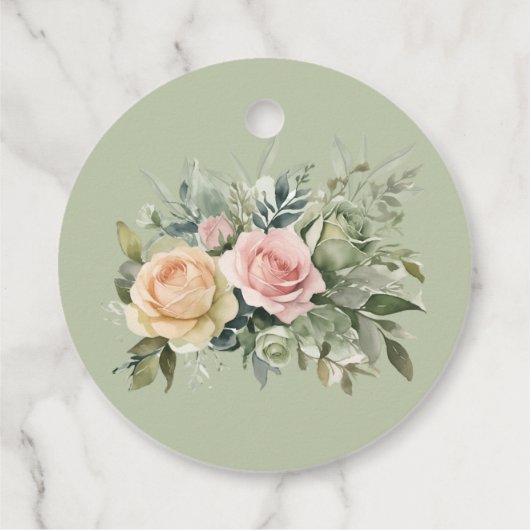 Tinten van Sage Wedding Gift Labels (Achterkant)