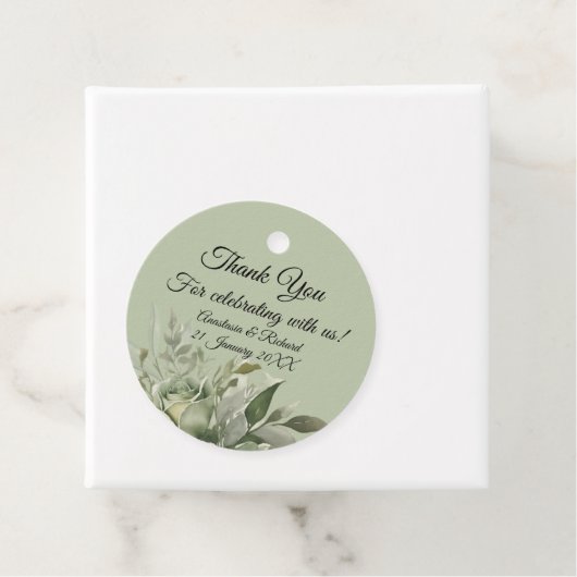 Tinten van Sage Wedding Gift Labels (In situ)
