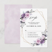 Tinten van Stofachtig Paarse Bloesems Geometrische RSVP Kaartje (Voorkant / Achterkant)