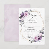 Tinten van Stofachtig Paarse Bloesems Geometrische RSVP Kaartje (Voorkant / Achterkant)