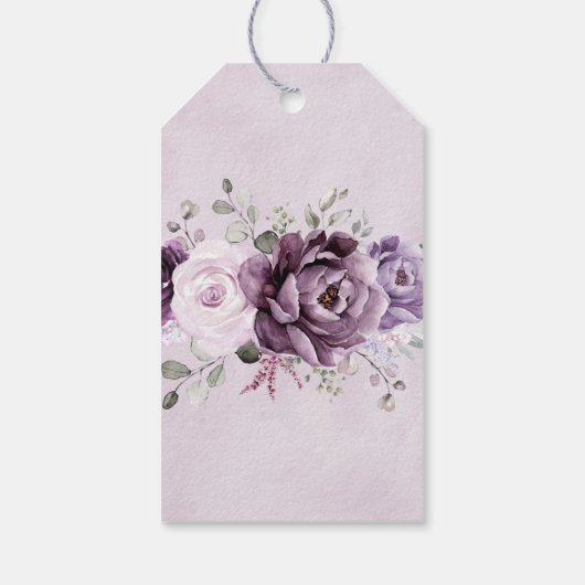 Tinten van Stofachtig Paarse Bloesems Melancholisc Cadeaulabel (Achterkant)