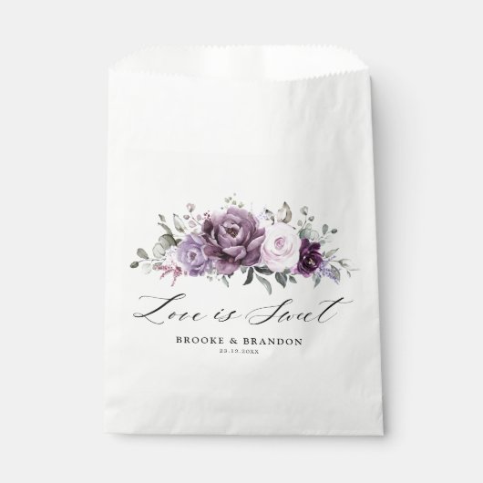 Tinten van Stofachtig Paarse Bloesems Sfeervolle B Bedankzakje (Voorkant)