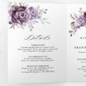 Tinten van Stofachtig Paarse Bloesems Sfeervolle B Drieluik Aankondiging (Binnenzijde eerst)