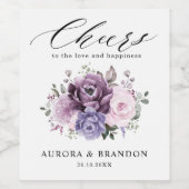 Tinten van Stofachtig Paarse Bloesems Sfeervolle B Wijn Etiket (Enkel label)