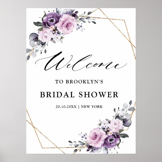 Tinten van Stofachtig Paarse Bruidsontvangst Poster (Voorkant)