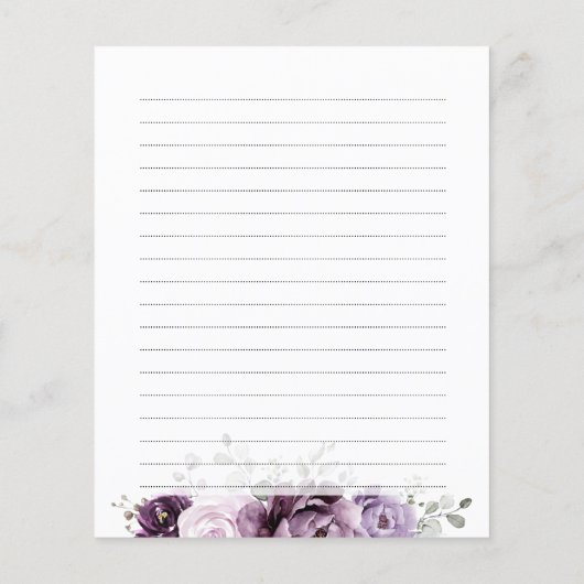 Tinten van Stofachtige Paarse Bloesems Bruiloft Re (Achterkant)