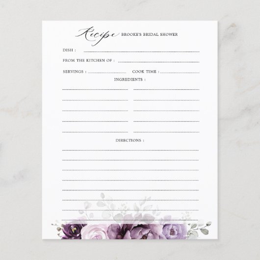 Tinten van Stofachtige Paarse Bloesems Bruiloft Re (Voorkant)