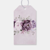 Tinten van stoffige paarse bloemen Huwelijk met ee Cadeaulabel (Achterkant)