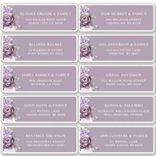 Tinten van stoffige Paarse Plum Wedding Guest Addr Sticker