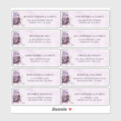 Tinten van stoffige Paarse Plum Wedding Guest Addr Sticker (Vel)
