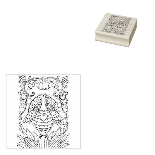 TINTEN VAN THANKSGIVING KALKOEN, MAÏS & POMPOEN FO RUBBERSTEMPEL (Gestempeld)