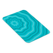 Tinten van turquoise abstracte bloemontwerp magneet (Rechterzijde)