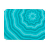 Tinten van turquoise abstracte bloemontwerp magneet (Horizontaal)