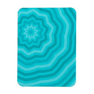 Tinten van turquoise abstracte bloemontwerp magneet