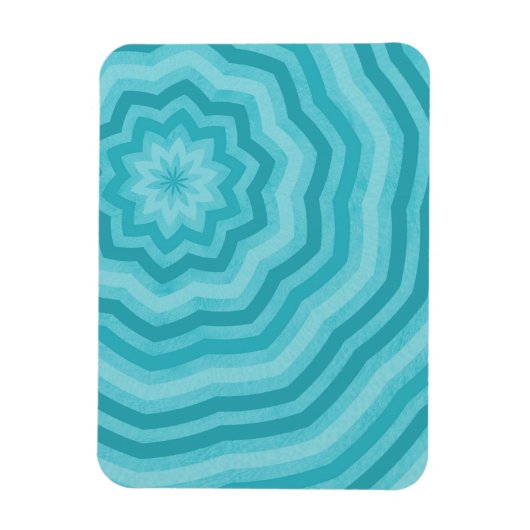 Tinten van turquoise abstracte bloemontwerp magneet (Verticaal)