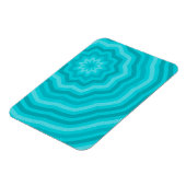 Tinten van turquoise abstracte bloemontwerp magneet (Linkerzijde)