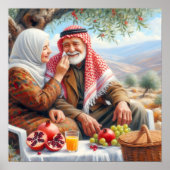 Tinten van vrede | Oud Palestijns koppel Poster (Voorkant)