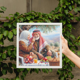 Tinten van vrede | Oud Palestijns koppel Poster