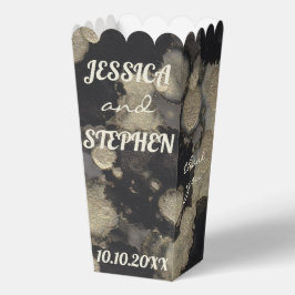 Tinten van zwart en een zilveren randje Favor Boxe Bedankdoosjes