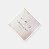 Tintenschaduw Roze Glazuur Folie Bruiloft Monogram Servet (Hoek)