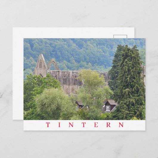 Tintern Abbey uitzicht briefkaart (Voorkant / Achterkant)