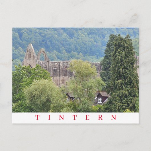 Tintern Abbey uitzicht briefkaart (Voorkant)
