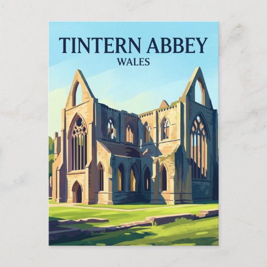 Tintern Abbey Wales Briefkaart (Voorkant)