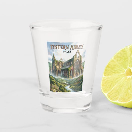 Tintern Abbey Wales Shot Glas (Voorkant)