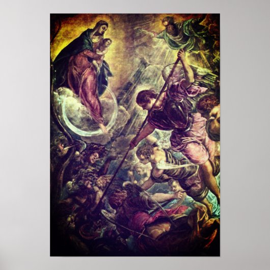 Tintoretto - Archangel Michael Fights Satan Poster (Voorkant)
