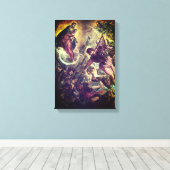 Tintoretto Crescent Moon Madonna Maria Apocalypse Canvas Afdruk (Insitu (Houten vloer))