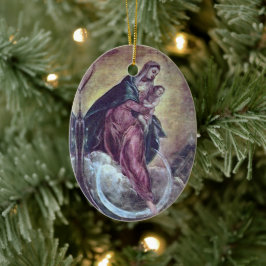 Tintoretto Crescent Moon Madonna Maria Apocalypse Keramisch Ornament