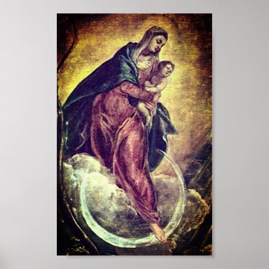 Tintoretto Crescent Moon Madonna Maria Apocalypse Poster (Voorkant)