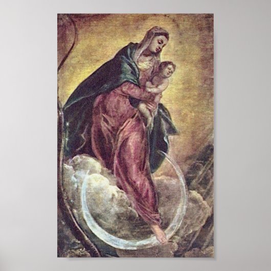 Tintoretto Crescent Moon Madonna Maria Apocalypse Poster (Voorkant)