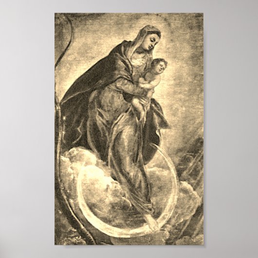 Tintoretto Crescent Moon Madonna Maria Apocalypse Poster (Voorkant)