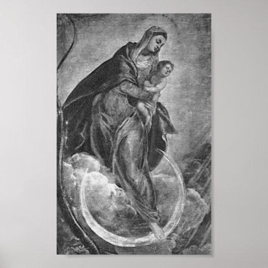 Tintoretto Crescent Moon Madonna Maria Apocalypse Poster (Voorkant)