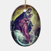 Tintoretto Crescent Moon Madonna Moeder van Jezus Keramisch Ornament (Voorkant)