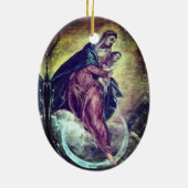 Tintoretto Crescent Moon Madonna Moeder van Jezus Keramisch Ornament (Achterkant)