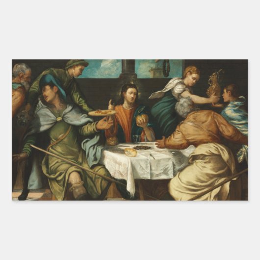 Tintoretto - The Supper in Emmaus Rechthoekige Sticker (Voorkant)