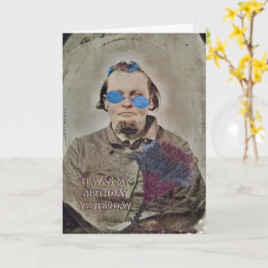  Tintype kleurrijke artikelverkoper foto Kaart (Gele Bloem)