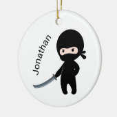 Tiny Angry Ninja, aangepaste naam Keramisch Ornament (Links)