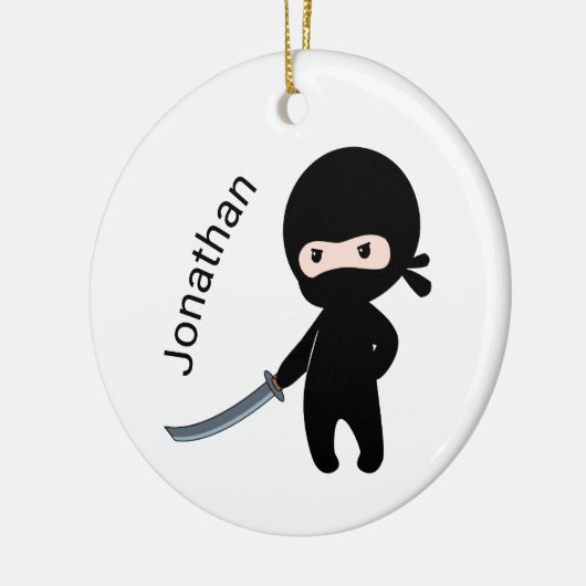 Tiny Angry Ninja, aangepaste naam Keramisch Ornament (Links)