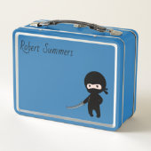 Tiny Angry Ninja Aangepaste naam op blauw (Achterkant)