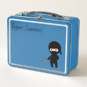 Tiny Angry Ninja Aangepaste naam op blauw (Voorkant)