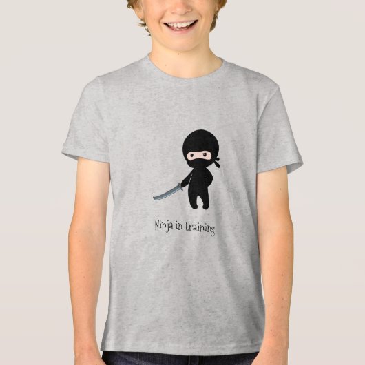 Tiny Angry Ninja in training Tri-Blend Shirt (Voorkant)