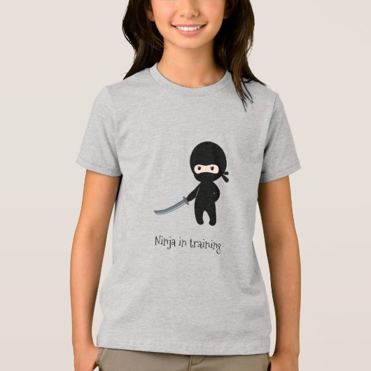 Tiny Angry Ninja in training Tri-Blend Shirt (Voorkant)