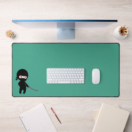 Tiny Angry Ninja op Donkergroen Bureaumat (Kantoor 1)